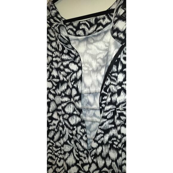 Alyx Black & White Floral Dress Women's 16 Asymmetrical Patchwork Design Sheath - Picture 9 of 16